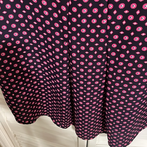 PLEIONE Navy & Pink Geometric Pattern Short Sleeve Tunic Top, Size XS - Picture 4 of 7